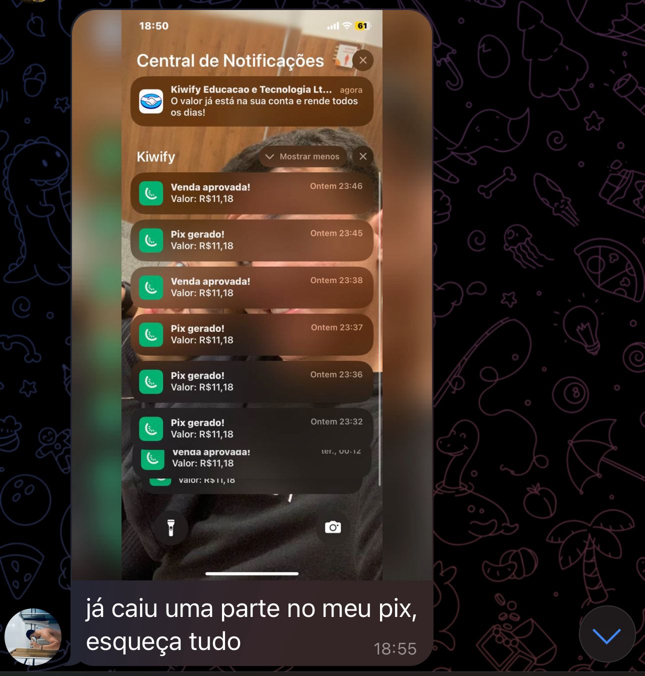 Notificações de vendas aprovadas e Pix recebidos